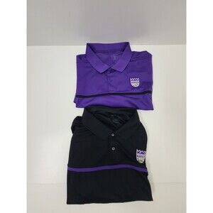Sacramento Kings Nike Polo Shirt Lot Mens 2XL Purple Black Dri Fit NBA Golf Tee